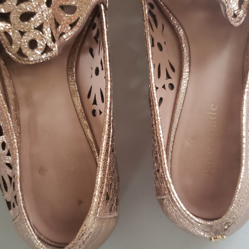 Kate Spade rose gold floral cut-out loafers - Picture 5 of 7